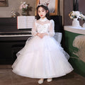 girl's dress flower girl wedding dress princess dress kids catwalk host spring & fallnew arrival mesh piano performance