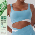 eco-friendly fabric new arrival: compression sports bra with beautiful back design, outdoor elastic running yoga fitness top for women