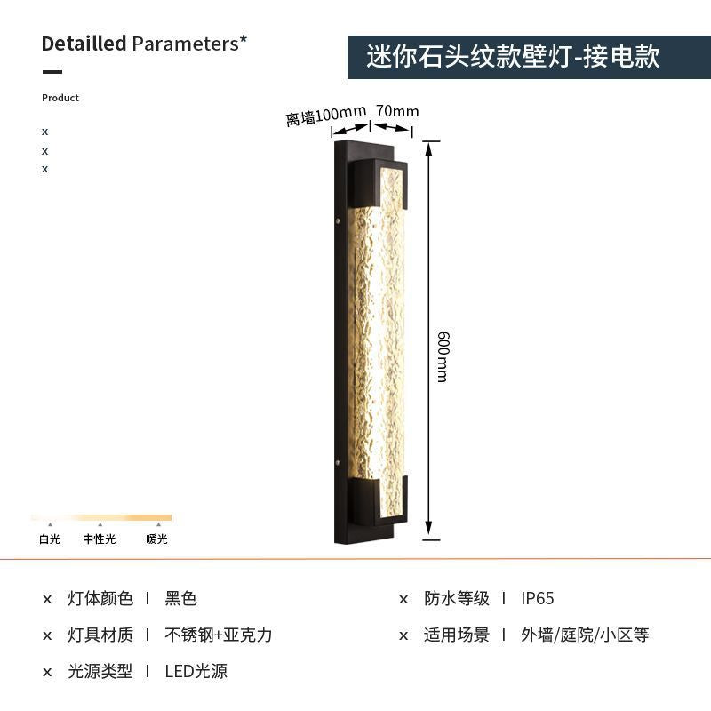 Modern minimalist wall sconce - waterproof linear light for entryways, balconies, and columns - ideal for outdoor use