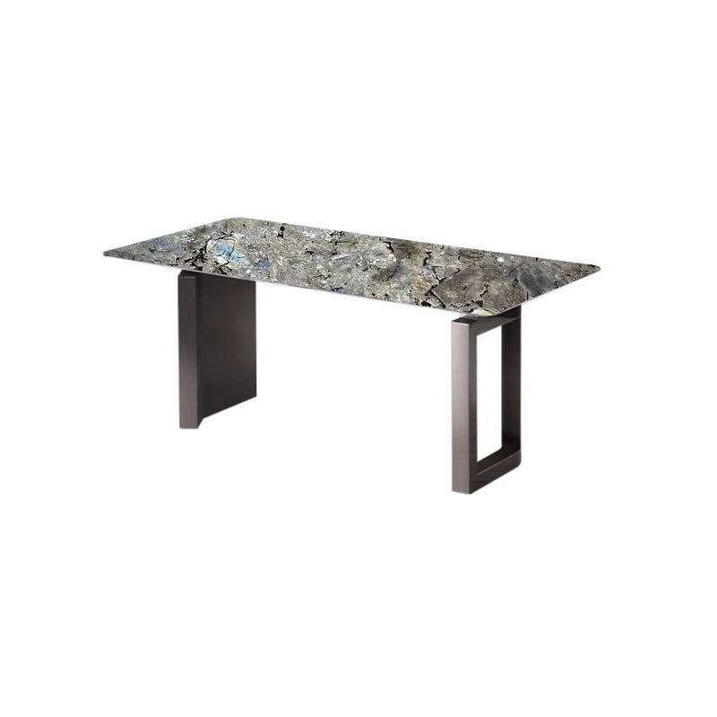 Italian new arrival super crystal stone dining table and chair combination bright slate dining table accessible luxury marble natural microcrystalline colored crystal stone