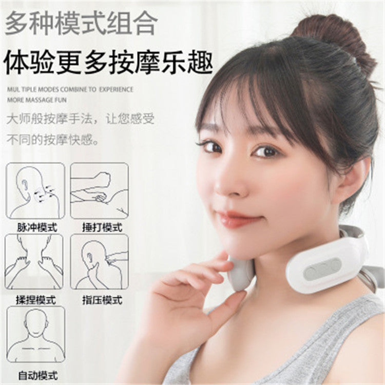 Smart cervical spine massager pulse multi-therapy instrument technique neck protection instrument neck rechargeable massager factory