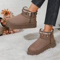 fleece-linedthickenedheattech snow boots for women fall and winternew arrival ethnic style pendant thick sole fur all-in-one non-slip shoes