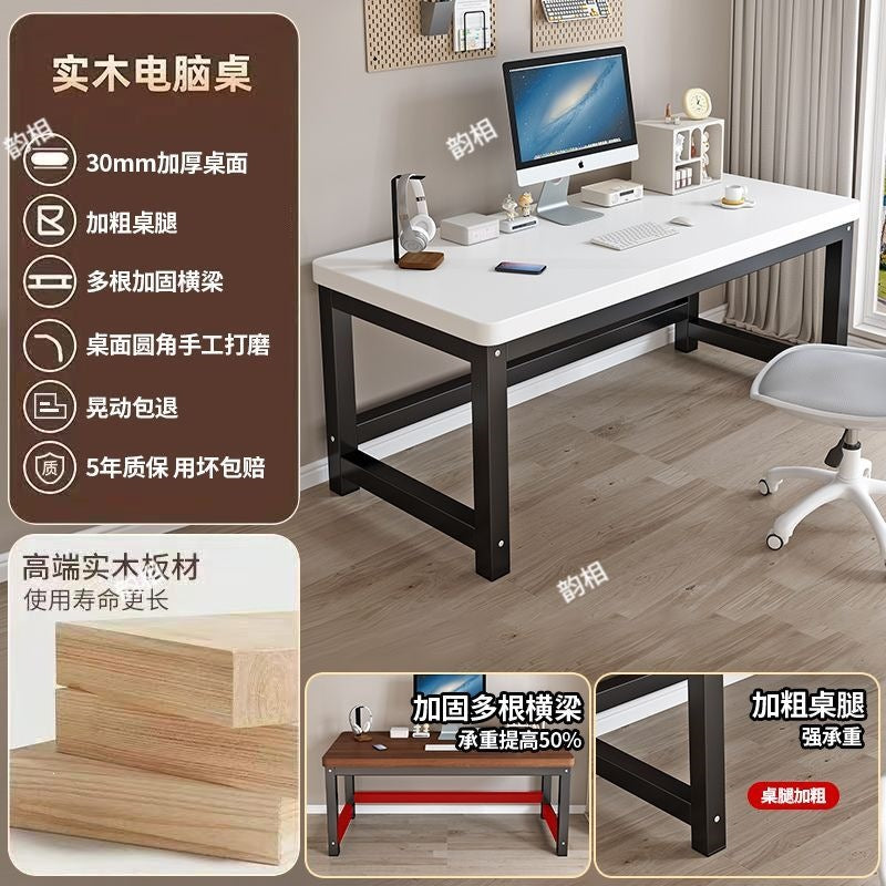Solid wood computer desk - desktop, bedroom, home, small desk, student writing desk, double gaming desk, office desk