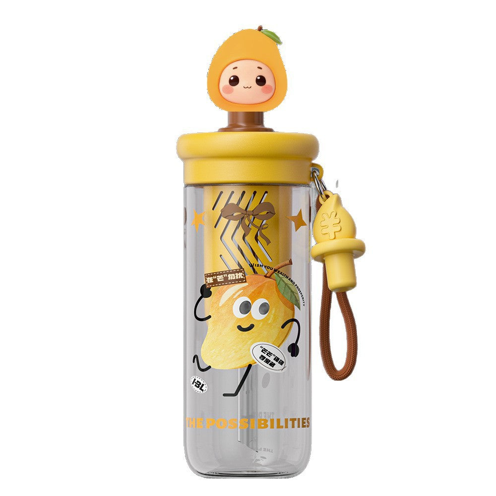 New tritan baby-grade high-temperature resistant plastic cup - student water bottle, portable and shatterproof fruit tea cup for summer school