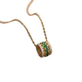Popular internet celebrity fashion copper inlaid zirconium full diamond small waist necklace accessible luxury niche women's versatile titanium steel clavicle chain jewelry