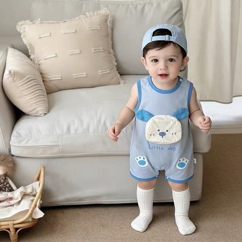 Summer new sleeveless baby clothes infant rompers newborn cartoon super cute outing outfit summer onesie