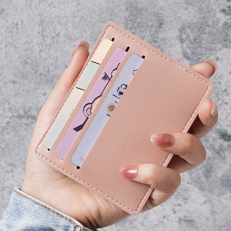 Small card bag for women, small and ultra-thin mini card clip, bus bank card cover for men, one piece portable anti-degaussing card bag.