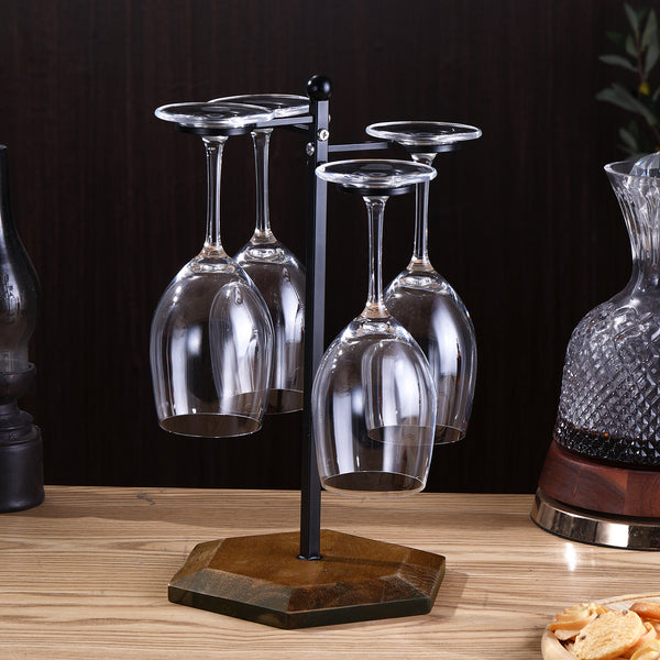 Cross-border wine goblet holder wine cabinet ornament European hanging cup holder wooden bottom upside down champagne wine glass holder