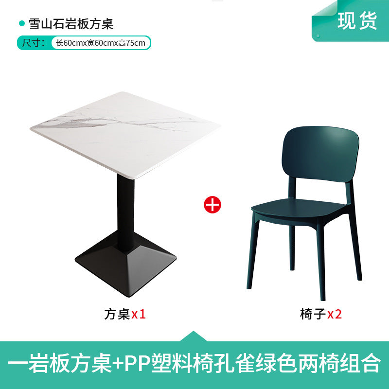 Company staff canteen dining table and chairs student canteen snack bar combination catering commercial 4 staff school restaurant