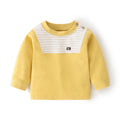 Babylon baby autumn clothes baby pure cotton home retropure cottonspring & fallintimates bottom shirt children's clothing shoulder open t-shirt