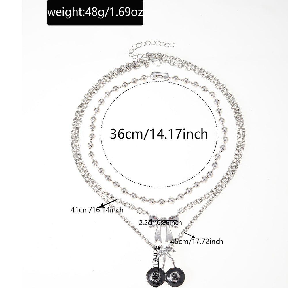 Sweater necklace wholesale fashion cross-border halloween jewelry cherry bow hip hop punk autumn and winter clavicle chain women