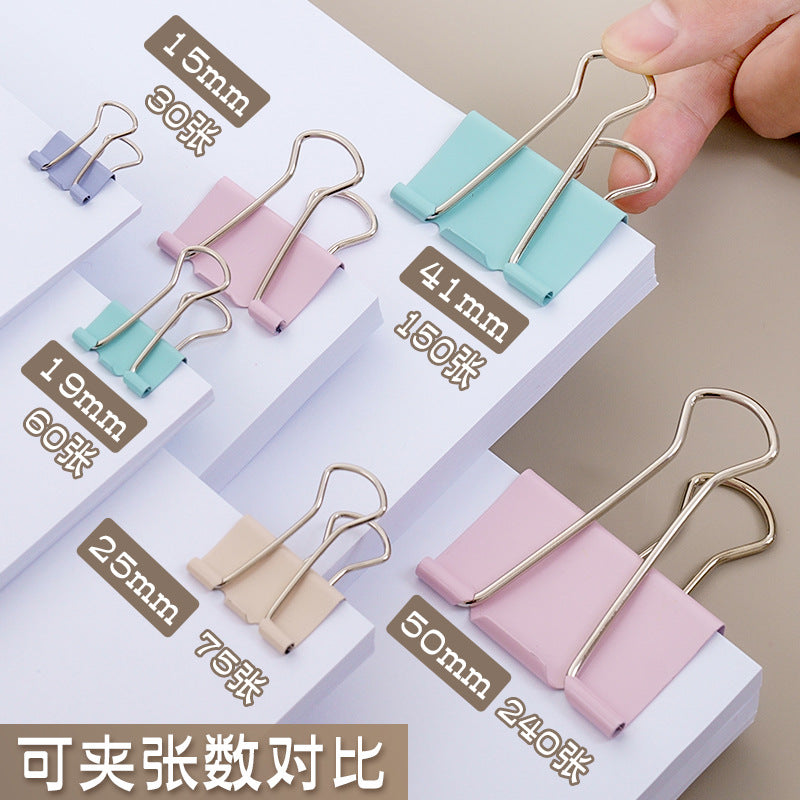 Deli long tail clip mixed large color ticket clip swallow tail clip small clip fish tail clip 15mm iron clip wholesale