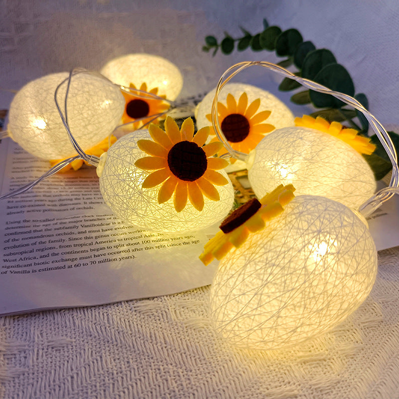 2025 new Easter egg light led lights flash string sunflower cotton thread ball egg-shaped cartoon atmosphere light