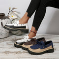 new arrival british style retro front tie backlow ankle flats women's export color matching rivets casualthick sole loafers