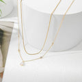European and american style layered heart rhinestone pendant stainless steel necklace - women's high-end, light luxury clavicle chain wholesale