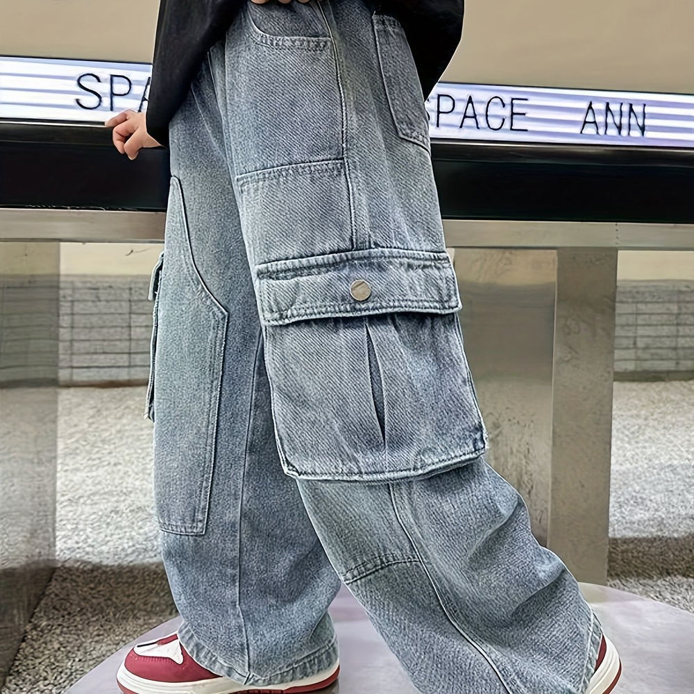 Boys' workwear jeans - spring/autumn  new collection - kids' autumn pants - stylish long pants for older boys - trendy