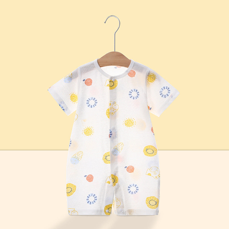 Wholesale baby rompers - spring/summer lightweight air conditioning suits, baby pajamas, long-sleeve onesies, crawling suits, newborn clothes