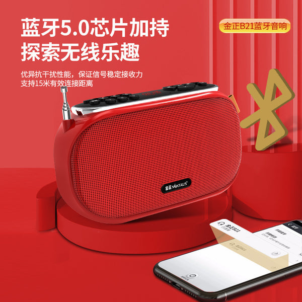 Jinzheng B21 Wireless Colorful Bluetooth Speaker Player Outdoor Subwoofer Portable Square Dance Subwoofer