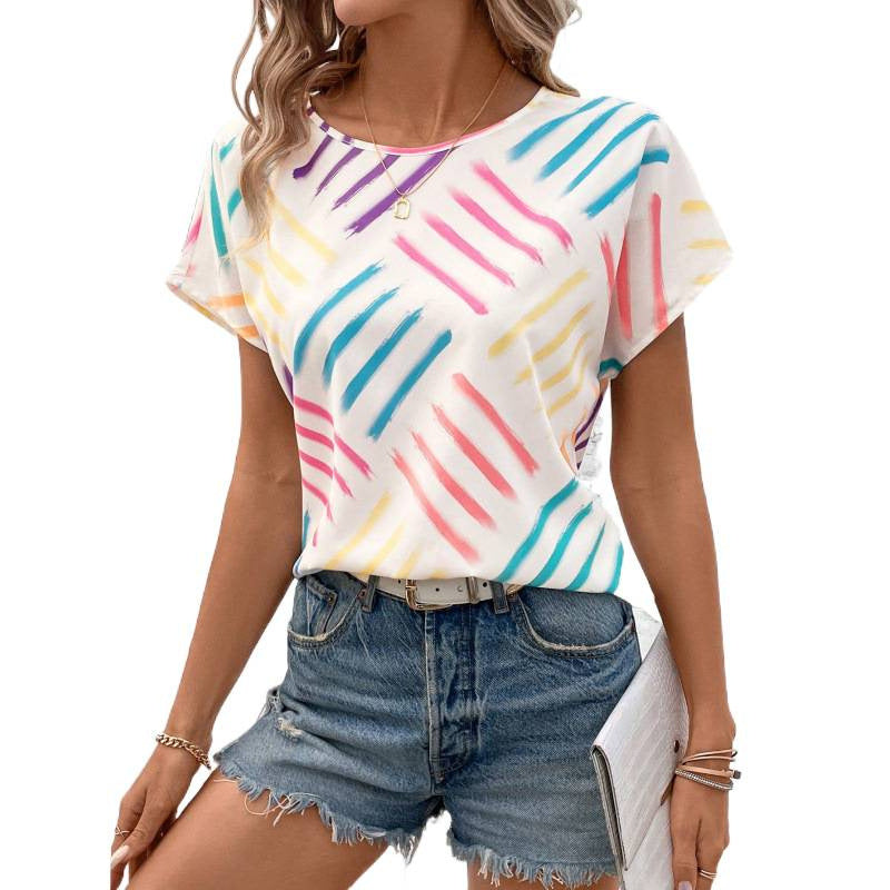 summer european and american cross-border trade style top - short sleeve summer