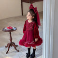 【ready to ship】girls' winter dress  - stylish tulle skirt with sequins, fleece-lined new year's outfit, trendy style