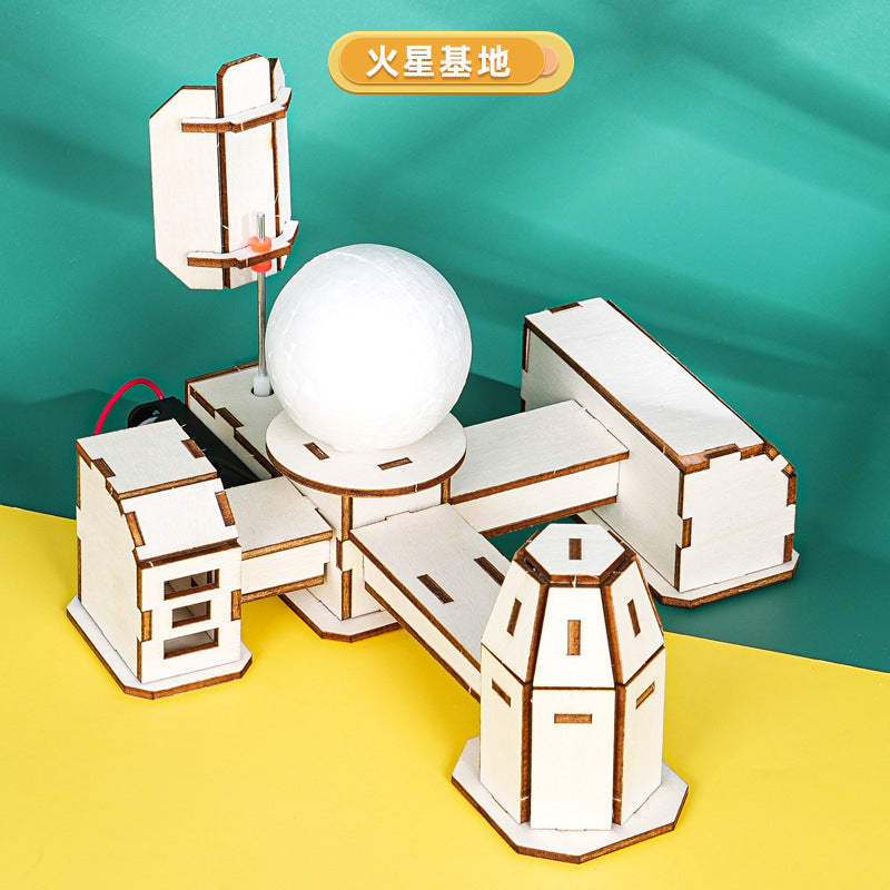 Science and technology small production Mars base children DIY handmade primary school students science experiment assembly model setam