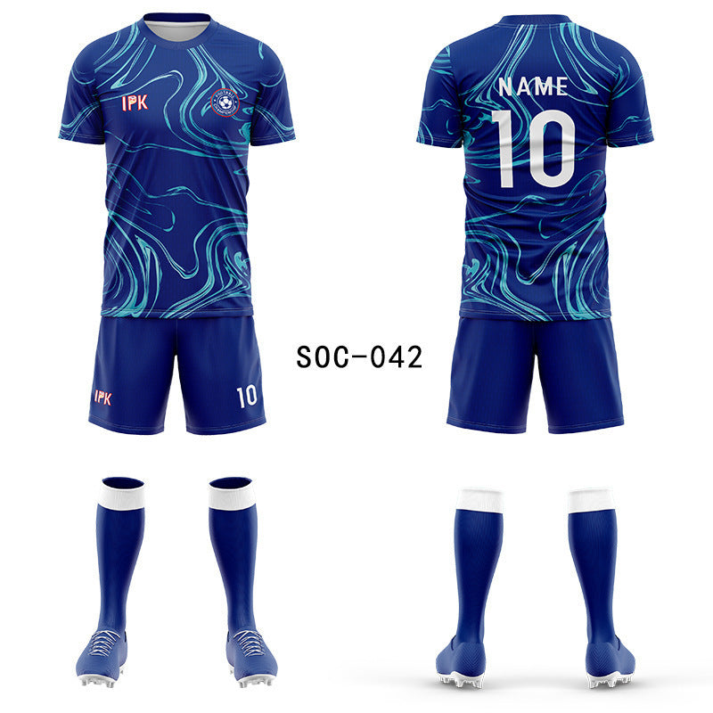2025 new football jersey set men's football jersey team game jersey short-sleeved sports training jersey customization