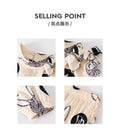 Girls' two-piece set for export: light beige long-sleeve top with rabbit and letter print, loose-fit pants, autumn children's outfit
