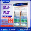 Refrigerated display cabinet, fresh-keeping cabinet, vertical double-door copper tube commercial beverage, cold drink, vegetable and fruit cabinet, freezer