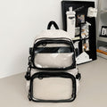 Painful bag two-dimensional two-piece set can be double-backed or single-backed detachable multi-functional pvcflap pocket pantsdiy large-capacity school bag