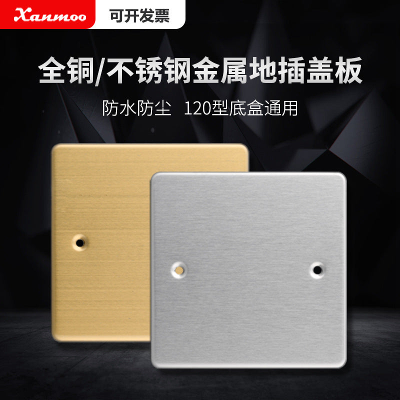 86 bottom box cover floor plug decorative cover 120 stainless steel floor socket silver all copper blind plate iron box floor plug cover