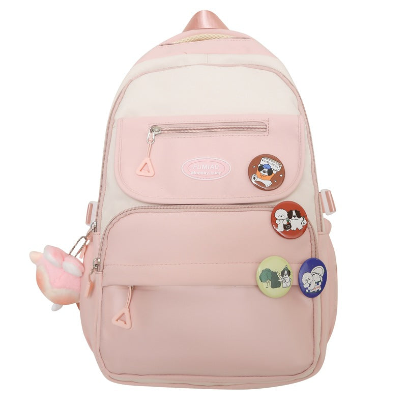 New middle and high school student schoolbag large-capacity backpack simple leisure burden reduction backpack handbag tutoring bag