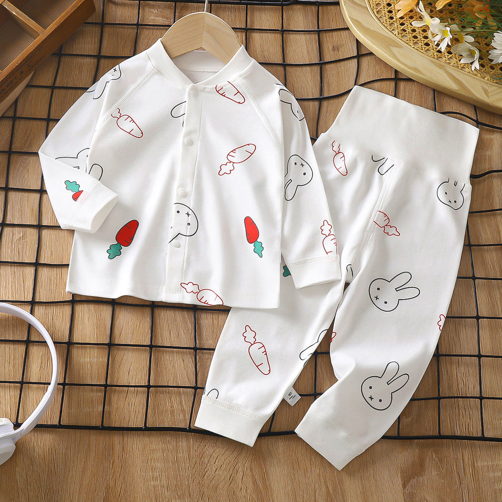 Spring & fallnew arrivalbabyintimatessuit cotton type a bonelesskids autumn clothes long johns baby high waist pants home clothes