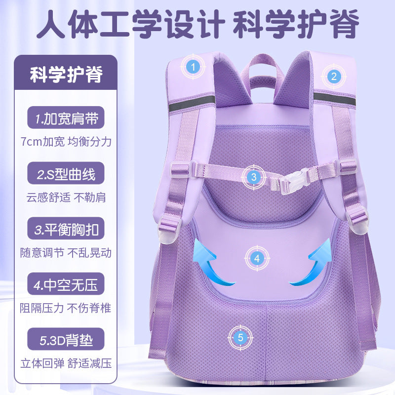 2026 new school backpack for girls, grades 1-6: ultra-lightweight, ergonomic, and spine-protecting backpack for elementary school students