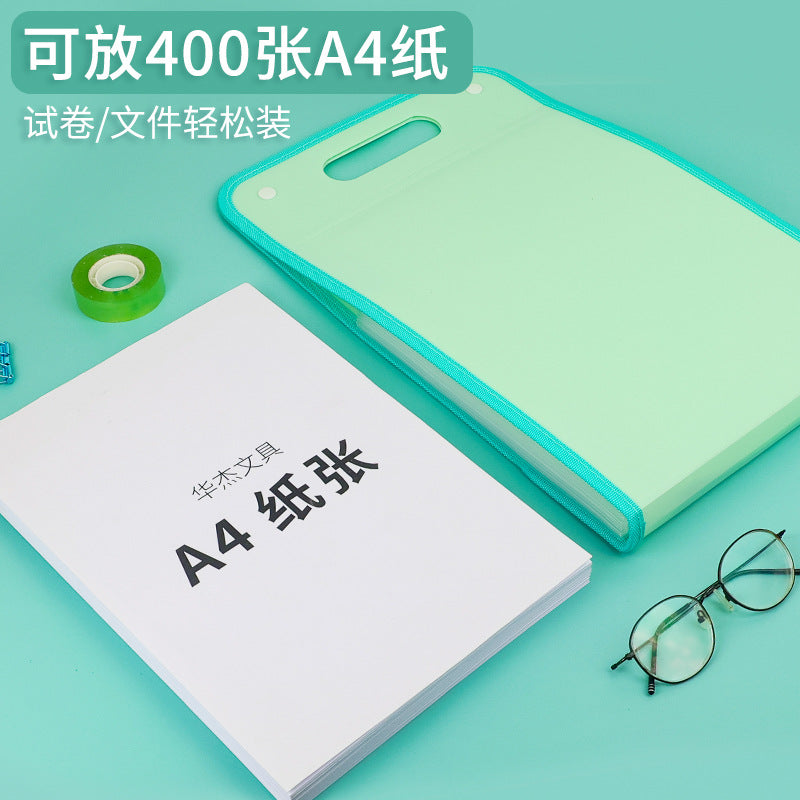 Portable organ bag, folder, vertical, multi-layer test paper holder storage bag for students, 13-grid paper storage and organization bag.