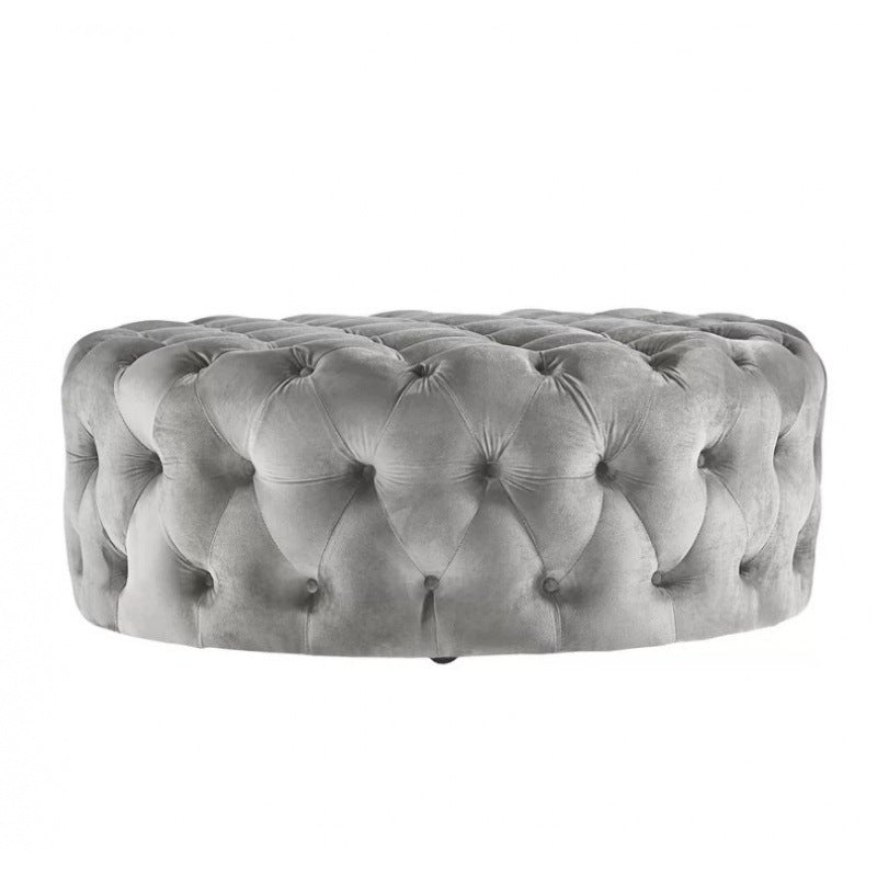 American light luxury velvet shoe changing stool modern simple pull button designer pedal cloakroom round stool leisure stool