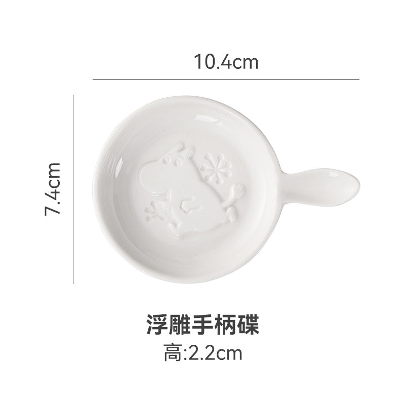 Ceramic tableware cartoon seasoning dipping dish for home bowls and chopsticks creative sauce hotel cute side dishes soy sauce wholesale