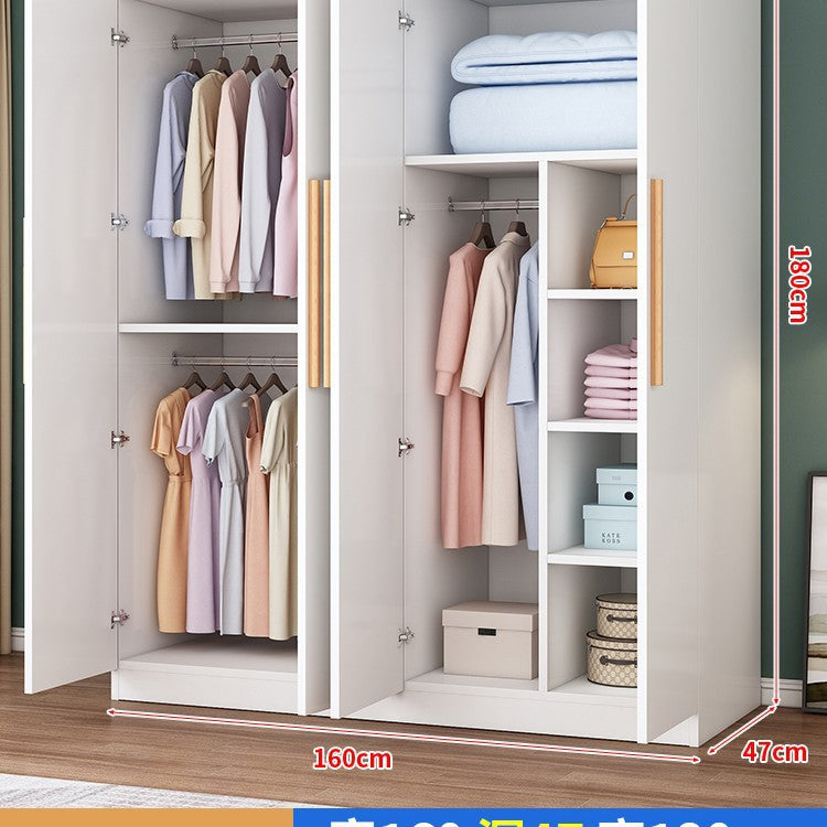 Wardrobe household bedroom wardrobe economical rental room small apartment simple assembly solid wood storage large wardrobe