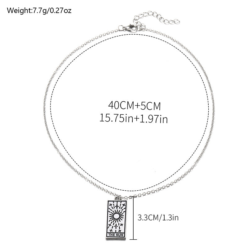 Wholesale alloy square pendants - new fashion jewelry for women, perfect for cross-border e-commerce: trendy letter, star, sun, and moon necklaces