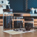 One-way valve glass sealed jar coffee bean storage jar vacuum storage jar tea storage jar food preservation jar