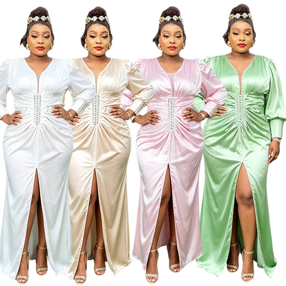 Aliexpress  elegance long skirt fashionwinternew arrival cross-border african women's clothing plus sizedress