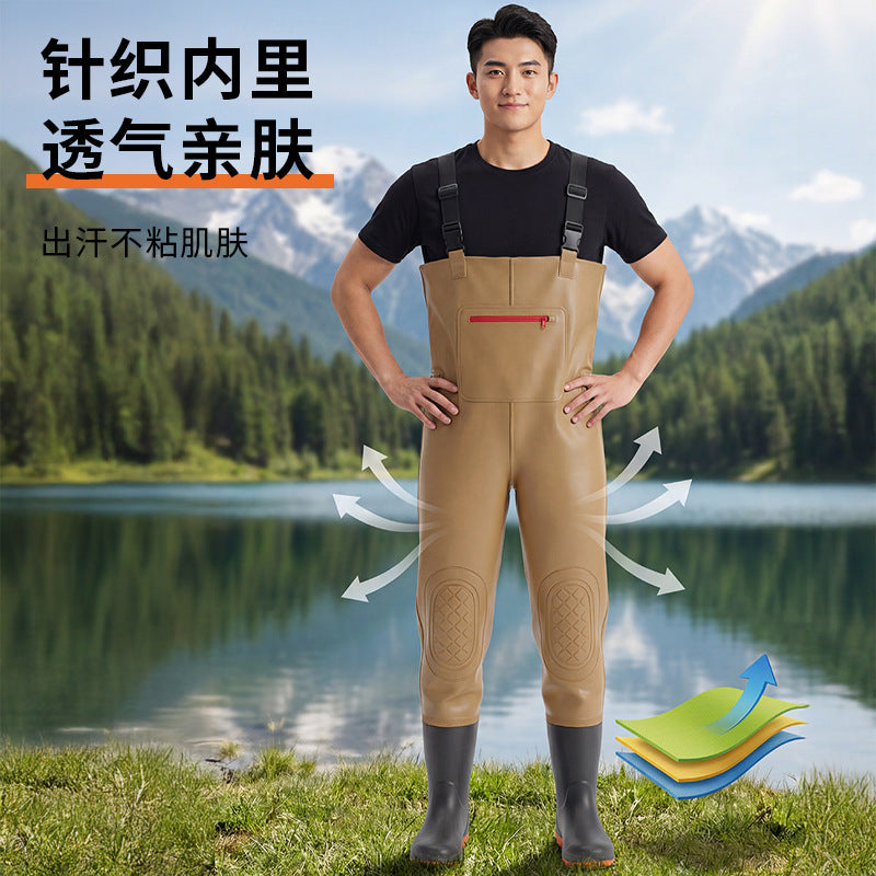 Water pants, full body thickened water pants, mennew arrivalwaterproof pants, water shoes, one-piece fish-catching rain pants, sea-catching jumpsuits