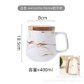 Minimalist ins style mug with lid and spoon - large capacity, nordic design, gold trim ceramic mug - wholesale for couples' gifts