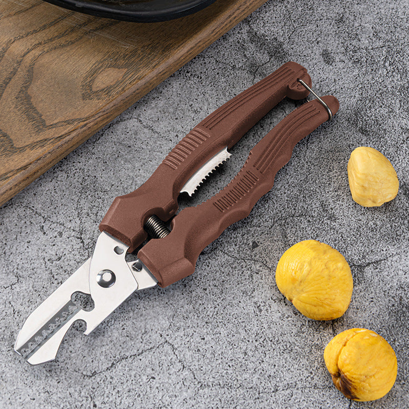 Chestnut scissors, one-word scissors, multi-functional chestnut scissors, household quick fresh raw chestnut kernel peeling handy gadget peeler