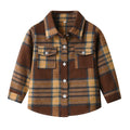 New plaid shirt for boys and girls - autumn/winter outerwear - spring/autumn boys' lapel open collar children's shirt
