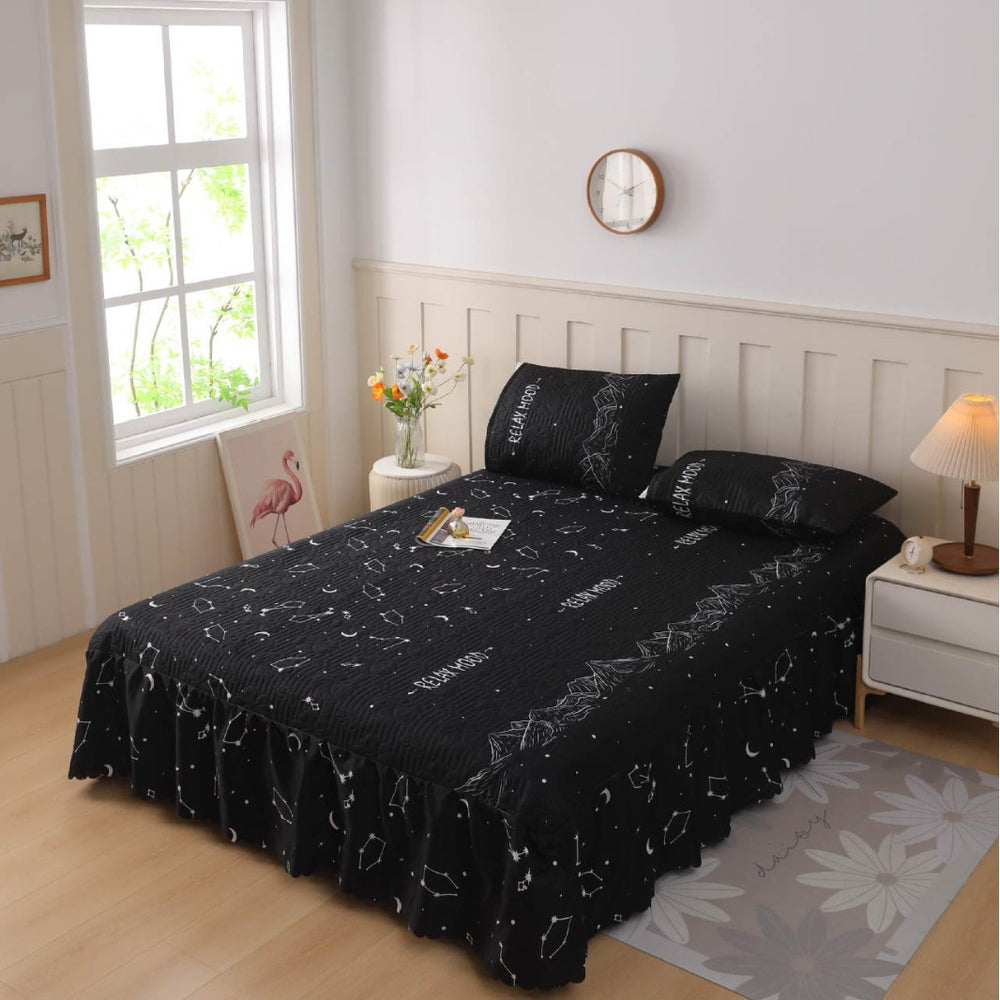 2026 amazon quilted bed skirt bedspread heightened double anti-static breathable mattress simmons bedspread three-piece set
