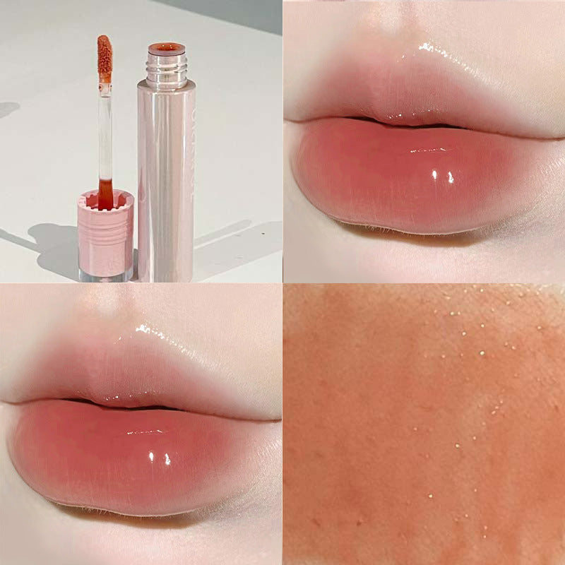 HERORANGE~ Pure Pure Mirror Lip Glaze Holds Makeup to Show Tender Water Light Dudu Lip Lipstick Natural Versatile Lip Gloss