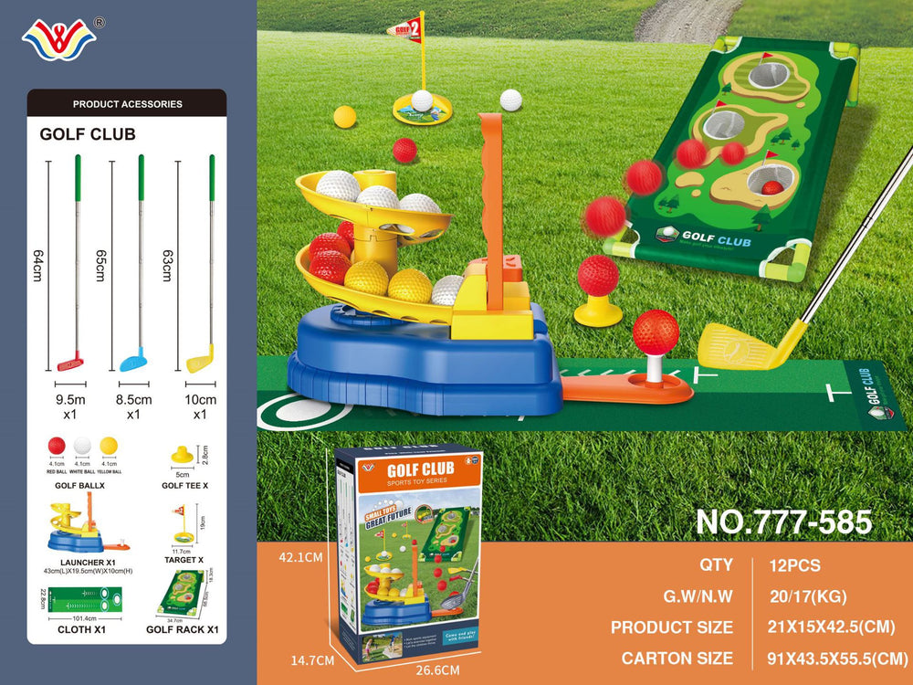 Kids' golf set - indoor/outdoor pull rod telescopic box - sports toy - parent-child interactive - realistic portable golf kit