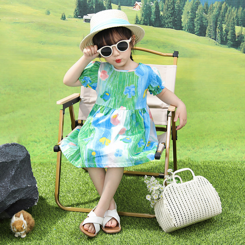 Girls' dress -  summer korean style princess dress - baby girl's clothing - wholesale/street vendor - children's dress