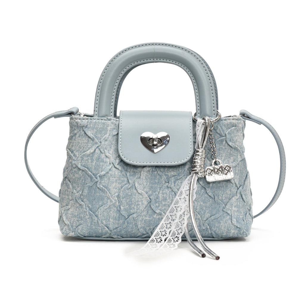 Cross-border denim bag women's summer 2025 new fashion niche messenger bag high-end popular portable bucket bag