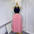 Chicsweeteasiest for match skirt women's frenchhigh waistslimming looka fairy skirt medium long pleated draped skirt